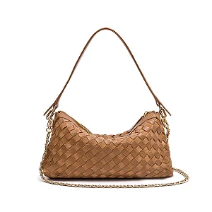 Bolsa Isla Ísis Woven Shoulder Couro Tressê Pequene Amendôa
