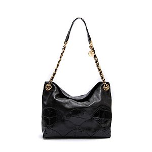 Bolsa Isla Marea Patch Scale Shoulder Preto