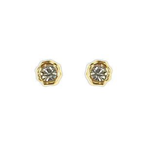 Brinco Morena Canela Ponto de Luz m Cristal Black Diamond ouro semijoia