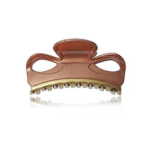 Piranha de cabelo francesa Finestra marrom e dourado F2844MBO