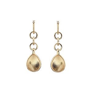 Brinco gota cristal ouro semijoia