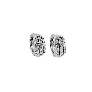Brinco argolinha segundo furo metalizado  ródio semijoia 16k02009
