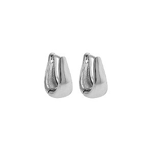 Brinco argola lisa ródio semijoia 16K08013
