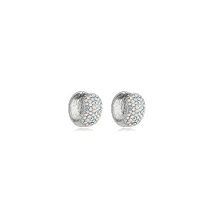 Brinco argola g ródio strass boreal semijoia  16k12024