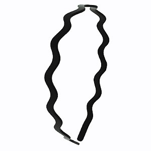 Tiara acrílico ondulada Bianca preta 20 131