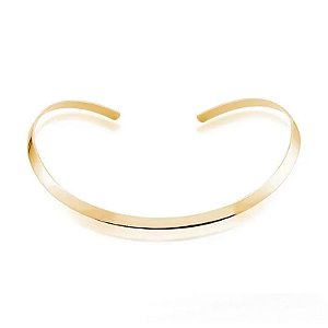 Colar aro choker liso ouro semijoia