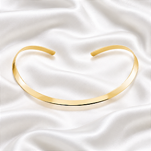Colar Aro Choker Liso Ouro Semijoia