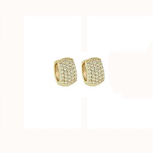 Brinco argolinha zircônia ouro semijoia 10A03073
