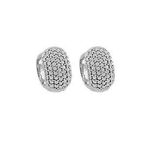 Brinco argola g ródio zircônia prata metalizada semijoia 16k02008