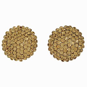 Brinco botão g Leticia Sarabia cristal dourado light colorado 3901