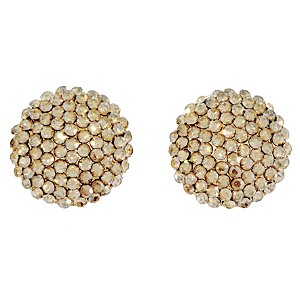 Brinco botão g Leticia Sarabia cristal dourado claro gold honey 3901