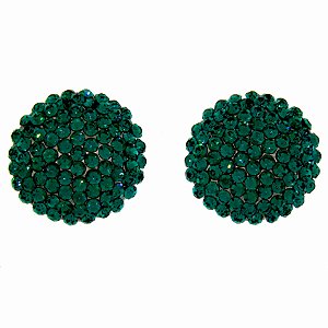Brinco botão g Leticia Sarabia cristal verde emerald 3901