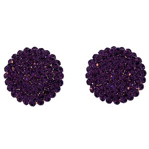 Brinco botão g Leticia Sarabia cristal uva amethyst 3901