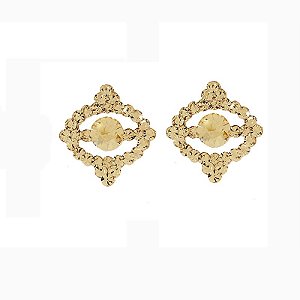 Brinco Leticia Sarabia  cristal dourado