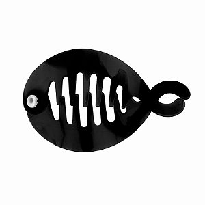 Presilha banana Bianca oval acrílico preto 60 001