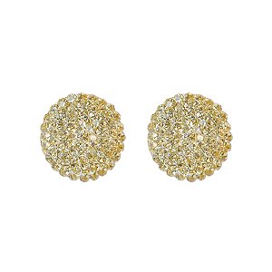 Brinco botão g Leticia Sarabia cristal amarelo jonquil 3901