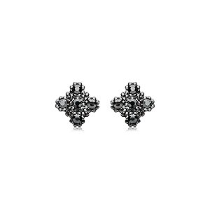 Brinco Leticia Sarabia quadrado curvas cristal grafite jet hematite 6295