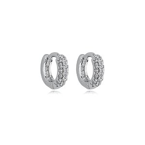 Brinco argolinha segundo furo zircônia ródio semijoia 19A08018