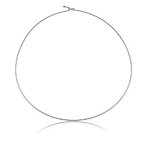 Colar aro fino choker liso ródio semijoia