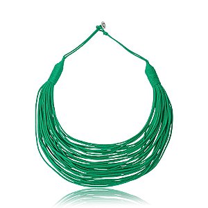 Colar Design Natural fios de algodão verde CO 1341