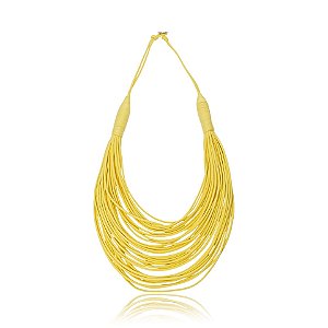 Colar Design Natural fios de algodão amarelo CO 1341