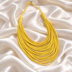 Colar Design Natural fios de algodão amarelo CO 1341