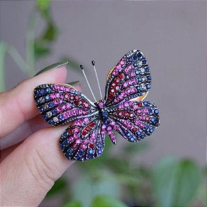 Broche magnético borboleta pink m