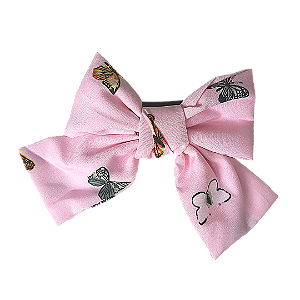 Presilha laço borboletas rosa