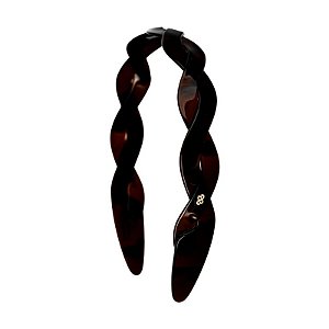 Tiara acrílico Bianca trançada marrom 20 010