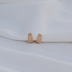Brinco argolinha segundo furo vazado ouro semijoia 20A03045