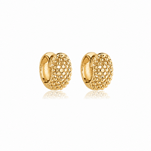 Brinco argolinha vazado m ouro semijoia 20A03046