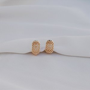 Brinco argolinha vazado m ouro semijoia 20A03046