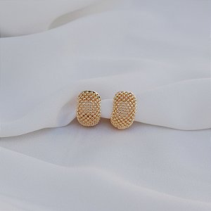 Brinco argolinha vazado g ouro semijoia 20A03047