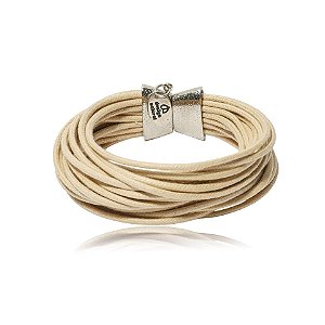 Pulseira Design Natural fios de algodão bege