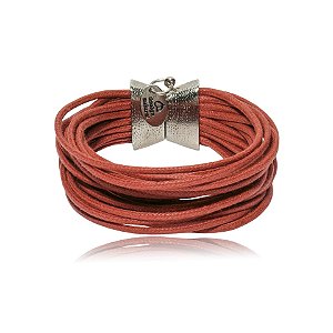 Pulseira Design Natural fios de algodão marsala