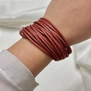 Pulseira Design Natural fios de algodão marsala
