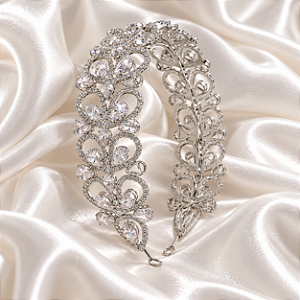 Tiara coroa noiva cristais gota ródio semijoia