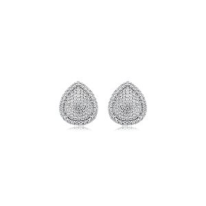 Brinco gota zircônia ródio semijoia 18K07039