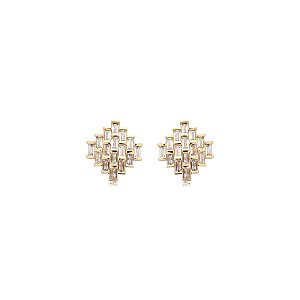 Brinco zircônia ouro semijoia 19k01046
