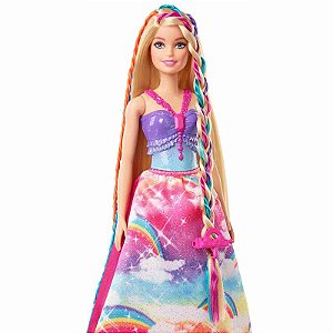 BONECA BARBIE PRINCESA TRANÇAS MAGICAS GTG00 MATTEL