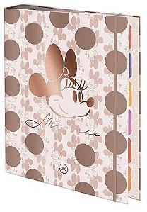 FICHARIO CADERNO ARGOLADO ESCOLAR MINNIE MOUSE WALT DISNEY