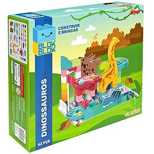 BLOK BLOK DINOSSAUROS CONSTRUIR E BRINCAR 62 PÇS - ZOOP TOYS