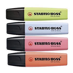 KIT MARCA TEXTO BOSS PASTEL C/ 4 CORES - STABILO