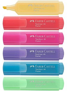 KIT MARCA TEXTO PASTEL TEXTLINER 6 CORES - FABER CASTELL