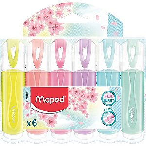 KIT MARCA TEXTO MAPED PASTEL C/ 6 CORES