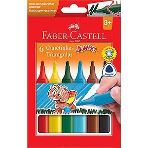 CANETINHA HIDROGRÁFICA JUMBO 6 CORES - FABER CASTELL