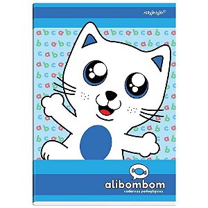 CADERNO ALIBOMBOM BROCHURA CAPA DURA 80 FL - AZUL - SEM PAUTA