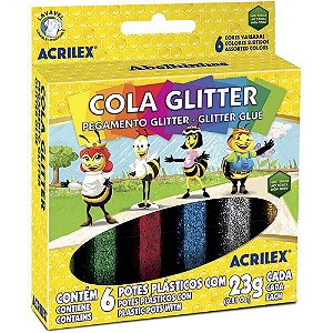 COLA GLITTER 6 CORES - ACRILEX