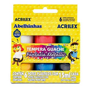 TEMPERA GUACHE FANTASIA METALLIC C/6 ACRILEX 