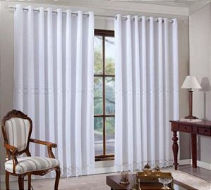 CORTINA DALILA VOIL GRIPPIR LINHO BRANCO 2,60MX4,00 - M&C CORTINAS